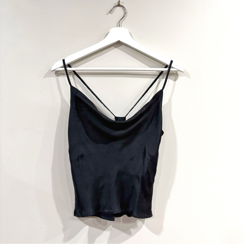 Mineral Black Halter Cowl Neck Cami Top Women’s Size M Italy Viscose